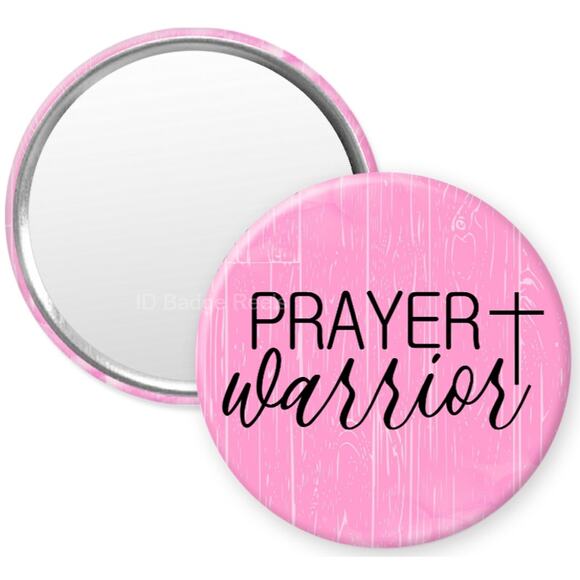 Prayer Warrior 2.25" Pocket Compact Hand Mirror * Christian * Religious * 3/$15 - Picture 1 of 3